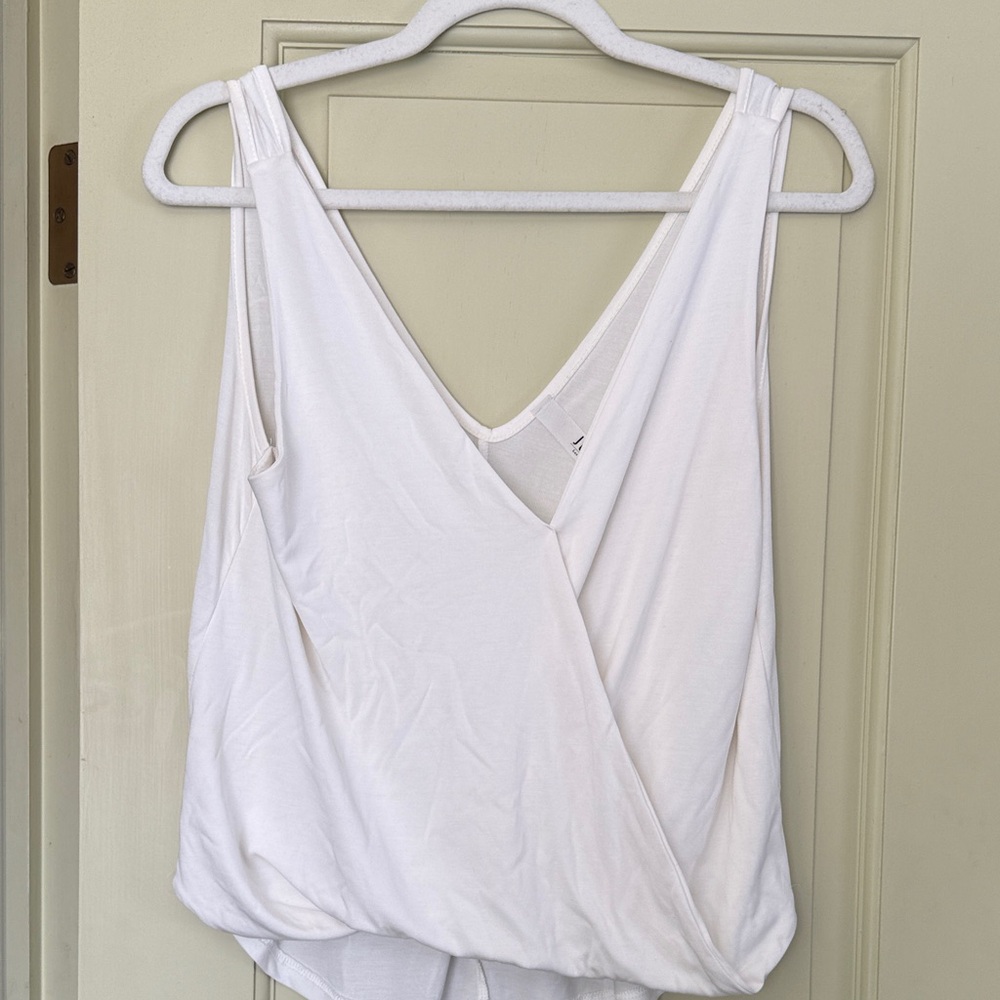 Jolie White V-Neck Top